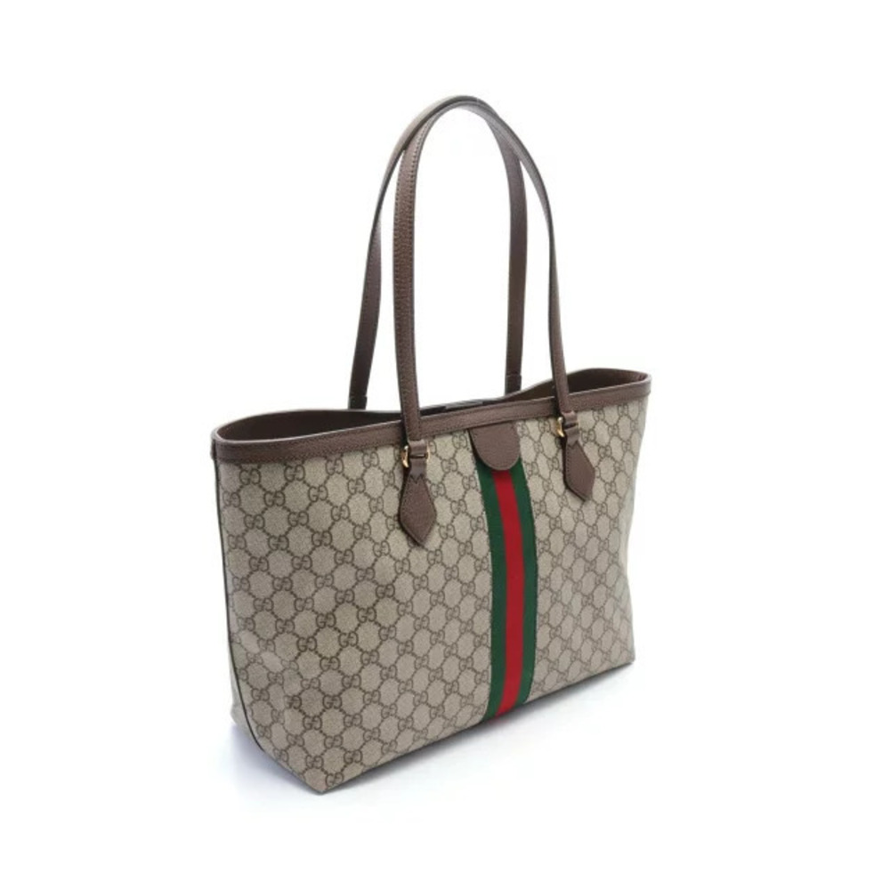 Gucci Tote Cream Canvas Bag Brown Supreme Multicolor Beige GG Leather Brown Tan